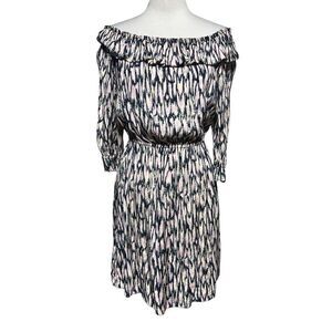 Scotch & Soda Silky Abstract Off the Shoulder Mini Dress Size Small